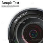 Realistic Camera Lens with Sample Text